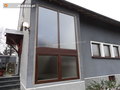 Okna i konstrukcja PCV kolor Orzech ; szyby ornament